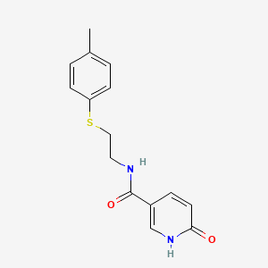 molecular formula C15H16N2O2S B3995564 N-[2-(4-methylphenyl)sulfanylethyl]-6-oxo-1H-pyridine-3-carboxamide 