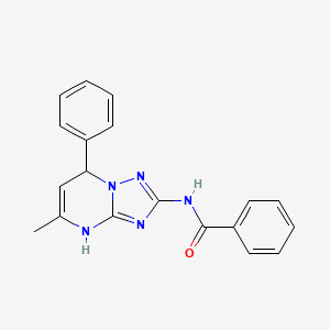 molecular formula C19H17N5O B3995571 N-(5-methyl-7-phenyl-4,7-dihydro[1,2,4]triazolo[1,5-a]pyrimidin-2-yl)benzamide 