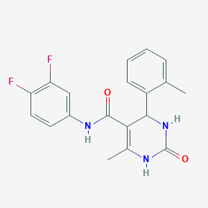 molecular formula C19H17F2N3O2 B3995576 N-(3,4-difluorophenyl)-6-methyl-4-(2-methylphenyl)-2-oxo-3,4-dihydro-1H-pyrimidine-5-carboxamide 