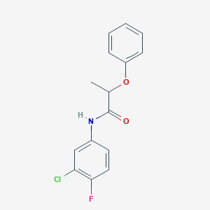 molecular formula C15H13ClFNO2 B399567 N-(3-chloro-4-fluorophenyl)-2-phenoxypropanamide CAS No. 349579-29-9