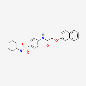 molecular formula C25H28N2O4S B3995670 N-{4-[cyclohexyl(methyl)sulfamoyl]phenyl}-2-(naphthalen-2-yloxy)acetamide 