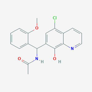 molecular formula C19H17ClN2O3 B3995702 N-[(5-chloro-8-hydroxy-7-quinolinyl)(2-methoxyphenyl)methyl]acetamide 