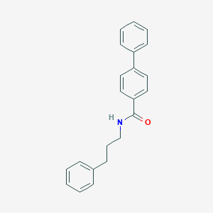 molecular formula C22H21NO B399577 N-(3-PHENYLPROPYL)-4-BIPHENYLCARBOXAMIDE 
