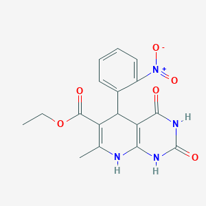 molecular formula C17H16N4O6 B3995810 ethyl 7-methyl-5-(2-nitrophenyl)-2,4-dioxo-5,8-dihydro-1H-pyrido[2,3-d]pyrimidine-6-carboxylate 