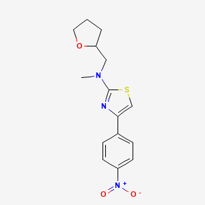 molecular formula C15H17N3O3S B3995815 N-methyl-4-(4-nitrophenyl)-N-(tetrahydro-2-furanylmethyl)-1,3-thiazol-2-amine 