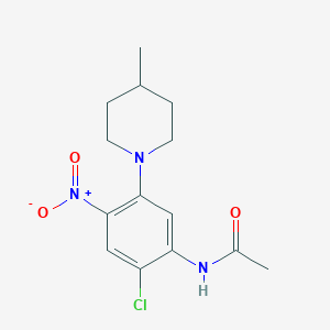 molecular formula C14H18ClN3O3 B3995868 N-[2-chloro-5-(4-methylpiperidin-1-yl)-4-nitrophenyl]acetamide 