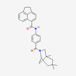 molecular formula C30H32N2O2 B3995907 N-(4-{1,3,3-TRIMETHYL-6-AZABICYCLO[3.2.1]OCTANE-6-CARBONYL}PHENYL)-1,2-DIHYDROACENAPHTHYLENE-5-CARBOXAMIDE 