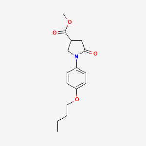 molecular formula C16H21NO4 B3995916 Methyl 1-(4-butoxyphenyl)-5-oxopyrrolidine-3-carboxylate 