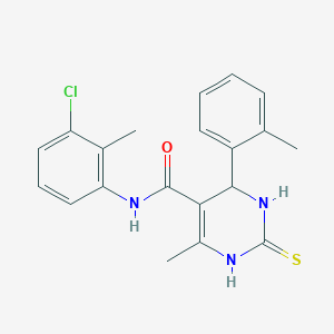 molecular formula C20H20ClN3OS B3995963 N-(3-chloro-2-methylphenyl)-6-methyl-4-(2-methylphenyl)-2-thioxo-1,2,3,4-tetrahydro-5-pyrimidinecarboxamide 