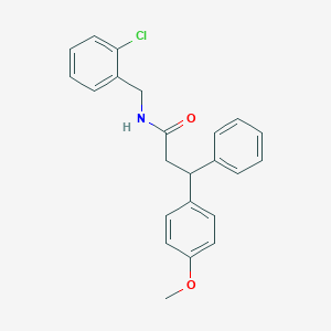 molecular formula C23H22ClNO2 B3995995 N-(2-chlorobenzyl)-3-(4-methoxyphenyl)-3-phenylpropanamide 