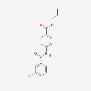 molecular formula C18H18ClNO3 B399605 Propyl 4-[(3-chloro-4-methylbenzoyl)amino]benzoate 