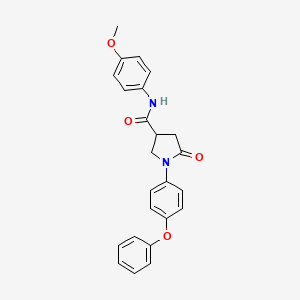 molecular formula C24H22N2O4 B3996053 N-(4-methoxyphenyl)-5-oxo-1-(4-phenoxyphenyl)pyrrolidine-3-carboxamide 