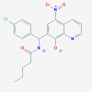 molecular formula C21H20ClN3O4 B3996115 N-[(4-chlorophenyl)(8-hydroxy-5-nitroquinolin-7-yl)methyl]pentanamide 