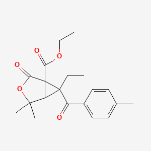 molecular formula C20H24O5 B3996201 ethyl 6-ethyl-4,4-dimethyl-6-(4-methylbenzoyl)-2-oxo-3-oxabicyclo[3.1.0]hexane-1-carboxylate 