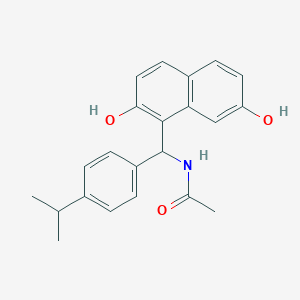 molecular formula C22H23NO3 B3996253 N-[(2,7-dihydroxynaphthalen-1-yl)-(4-propan-2-ylphenyl)methyl]acetamide 