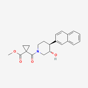 molecular formula C21H23NO4 B3996374 methyl 1-[(3S,4S)-3-hydroxy-4-naphthalen-2-ylpiperidine-1-carbonyl]cyclopropane-1-carboxylate 