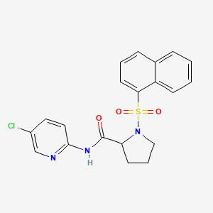 molecular formula C20H18ClN3O3S B3996394 N-(5-chloro-2-pyridinyl)-1-(1-naphthylsulfonyl)prolinamide 