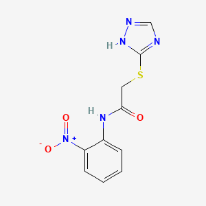 molecular formula C10H9N5O3S B3996430 N-(2-nitrophenyl)-2-(1H-1,2,4-triazol-5-ylsulfanyl)acetamide 