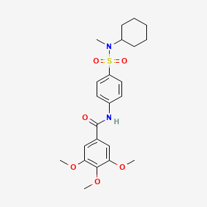 molecular formula C23H30N2O6S B3996441 N-[4-[cyclohexyl(methyl)sulfamoyl]phenyl]-3,4,5-trimethoxybenzamide 