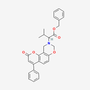 molecular formula C29H27NO5 B3996445 benzyl 3-methyl-2-(2-oxo-4-phenyl-2H,8H-chromeno[8,7-e][1,3]oxazin-9(10H)-yl)butanoate 