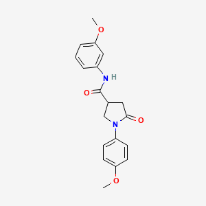 molecular formula C19H20N2O4 B3996466 N-(3-methoxyphenyl)-1-(4-methoxyphenyl)-5-oxopyrrolidine-3-carboxamide 