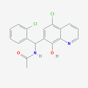 molecular formula C18H14Cl2N2O2 B3996476 N-[(5-chloro-8-hydroxy-7-quinolinyl)(2-chlorophenyl)methyl]acetamide 