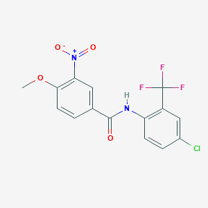 molecular formula C15H10ClF3N2O4 B3996577 N-[4-chloro-2-(trifluoromethyl)phenyl]-4-methoxy-3-nitrobenzamide 
