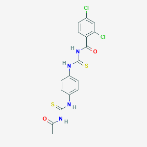 molecular formula C17H14Cl2N4O2S2 B399669 N-({4-[(acetylcarbamothioyl)amino]phenyl}carbamothioyl)-2,4-dichlorobenzamide 