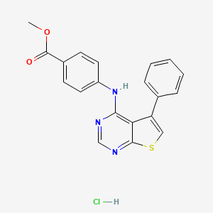 molecular formula C20H16ClN3O2S B3996694 Methyl 4-[(5-phenylthieno[2,3-d]pyrimidin-4-yl)amino]benzoate;hydrochloride 