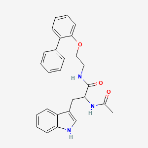 molecular formula C27H27N3O3 B3996813 N-acetyl-N-[2-(biphenyl-2-yloxy)ethyl]tryptophanamide 