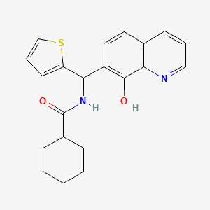 molecular formula C21H22N2O2S B3996839 N-[(8-hydroxyquinolin-7-yl)-thiophen-2-ylmethyl]cyclohexanecarboxamide 