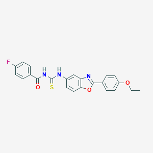 molecular formula C23H18FN3O3S B399687 N-[[2-(4-ethoxyphenyl)-1,3-benzoxazol-5-yl]carbamothioyl]-4-fluorobenzamide 