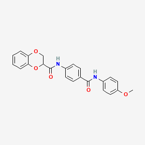 molecular formula C23H20N2O5 B3996907 N-[4-[(4-methoxyphenyl)carbamoyl]phenyl]-2,3-dihydro-1,4-benzodioxine-3-carboxamide 