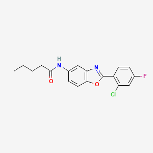 molecular formula C18H16ClFN2O2 B3996917 N-[2-(2-chloro-4-fluorophenyl)-1,3-benzoxazol-5-yl]pentanamide 