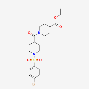 molecular formula C20H27BrN2O5S B3996932 Ethyl 1-({1-[(4-bromophenyl)sulfonyl]piperidin-4-yl}carbonyl)piperidine-4-carboxylate 