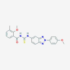 molecular formula C23H21N5O3S B399698 N-(2-methoxy-3-methylbenzoyl)-N'-[2-(4-methoxyphenyl)-2H-1,2,3-benzotriazol-5-yl]thiourea 