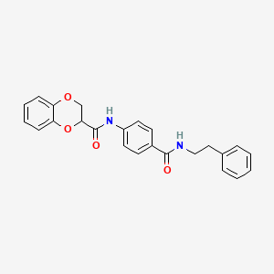 molecular formula C24H22N2O4 B3997119 N-[4-(2-phenylethylcarbamoyl)phenyl]-2,3-dihydro-1,4-benzodioxine-3-carboxamide 
