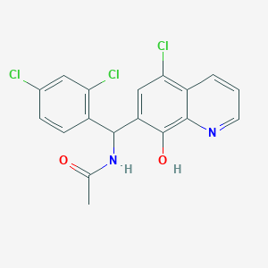 molecular formula C18H13Cl3N2O2 B3997240 N-[(5-chloro-8-hydroxyquinolin-7-yl)-(2,4-dichlorophenyl)methyl]acetamide 