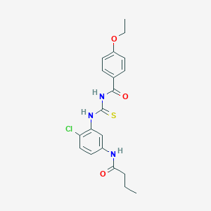 molecular formula C20H22ClN3O3S B399729 N-[[5-(butanoylamino)-2-chlorophenyl]carbamothioyl]-4-ethoxybenzamide 