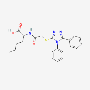 molecular formula C22H24N4O3S B3997384 N-{[(4,5-diphenyl-4H-1,2,4-triazol-3-yl)thio]acetyl}norleucine 