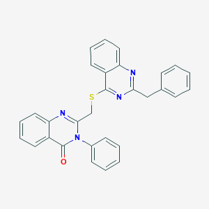 molecular formula C30H22N4OS B399753 2-{[(2-BENZYLQUINAZOLIN-4-YL)SULFANYL]METHYL}-3-PHENYL-3,4-DIHYDROQUINAZOLIN-4-ONE 