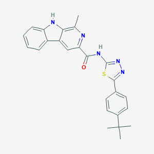 molecular formula C25H23N5OS B399756 N-[5-(4-tert-butylphenyl)-1,3,4-thiadiazol-2-yl]-1-methyl-9H-pyrido[3,4-b]indole-3-carboxamide 