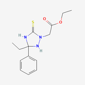 molecular formula C14H19N3O2S B3997583 ethyl (3-ethyl-3-phenyl-5-thioxo-1,2,4-triazolidin-1-yl)acetate 