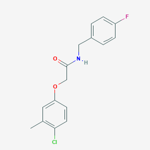 molecular formula C16H15ClFNO2 B399759 2-(4-chloro-3-methylphenoxy)-N-(4-fluorobenzyl)acetamide 