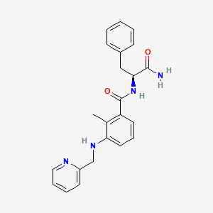 molecular formula C23H24N4O2 B3997595 N-[(1S)-2-amino-1-benzyl-2-oxoethyl]-2-methyl-3-[(pyridin-2-ylmethyl)amino]benzamide 