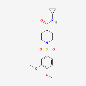 molecular formula C17H24N2O5S B3997624 N-cyclopropyl-1-[(3,4-dimethoxyphenyl)sulfonyl]-4-piperidinecarboxamide 