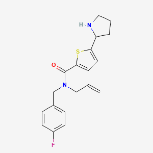 molecular formula C19H21FN2OS B3997676 N-allyl-N-(4-fluorobenzyl)-5-(2-pyrrolidinyl)-2-thiophenecarboxamide hydrochloride 