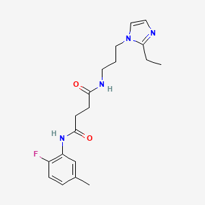molecular formula C19H25FN4O2 B3997711 N-[3-(2-ethyl-1H-imidazol-1-yl)propyl]-N'-(2-fluoro-5-methylphenyl)succinamide 
