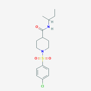 molecular formula C16H23ClN2O3S B3997835 N-(sec-butyl)-1-[(4-chlorophenyl)sulfonyl]-4-piperidinecarboxamide 