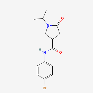 molecular formula C14H17BrN2O2 B3998267 N-(4-Bromophenyl)-5-oxo-1-(propan-2-YL)pyrrolidine-3-carboxamide 